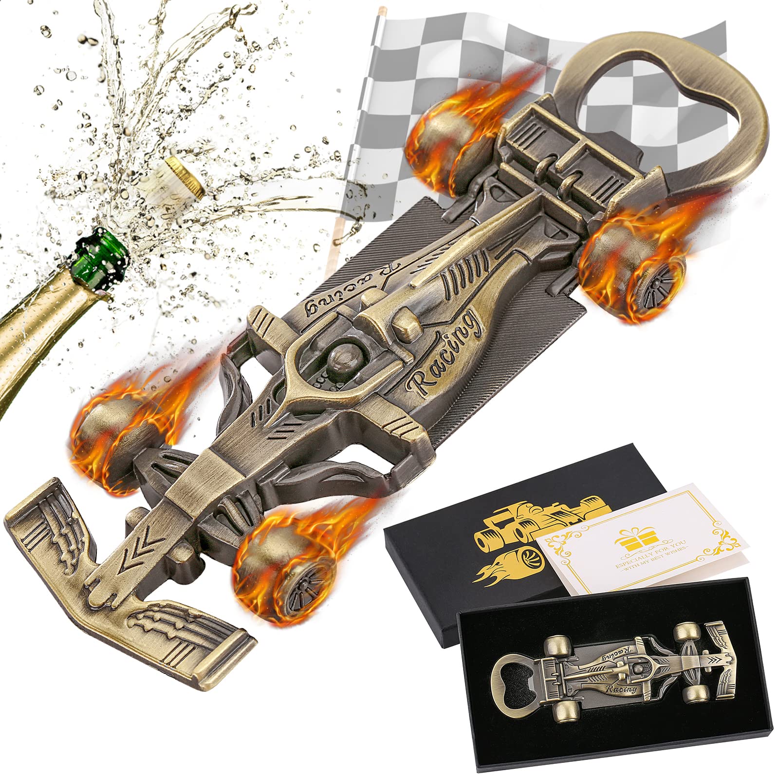 LKKCHER Racing Car Gifts for Men and Women, Novelty Car Beer Bottle Opener, Perfect Birthday and Christmas Presents for Racing Fans