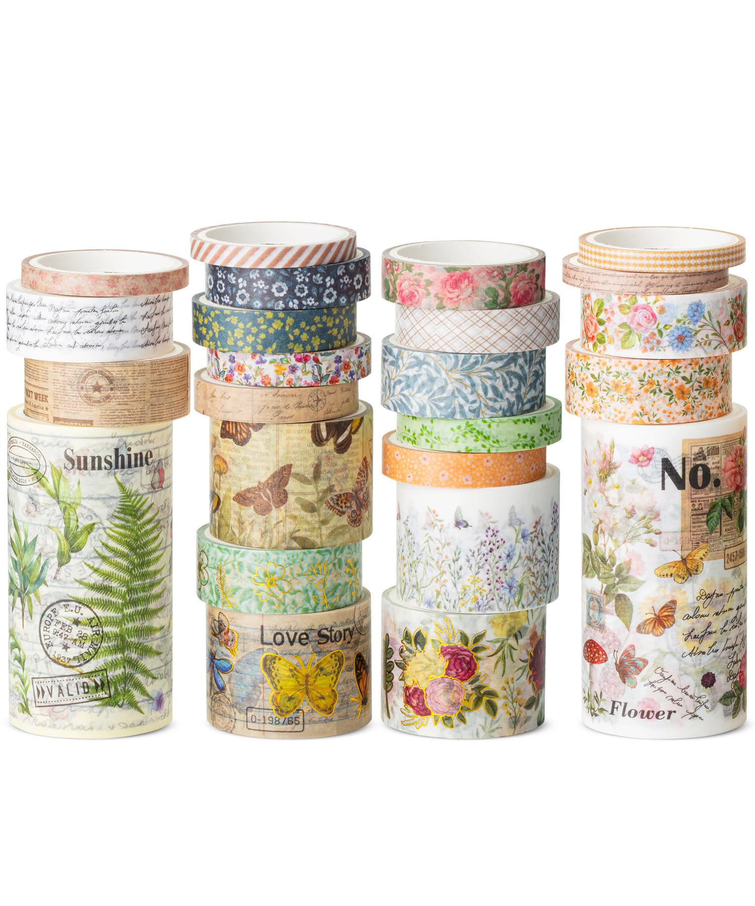 Photo 1 of Mr. Pen- Washi Tape Set, 24 Rolls, Assorted Sizes, Vintage Botanical & Butterfly, Washi Tape for Journaling