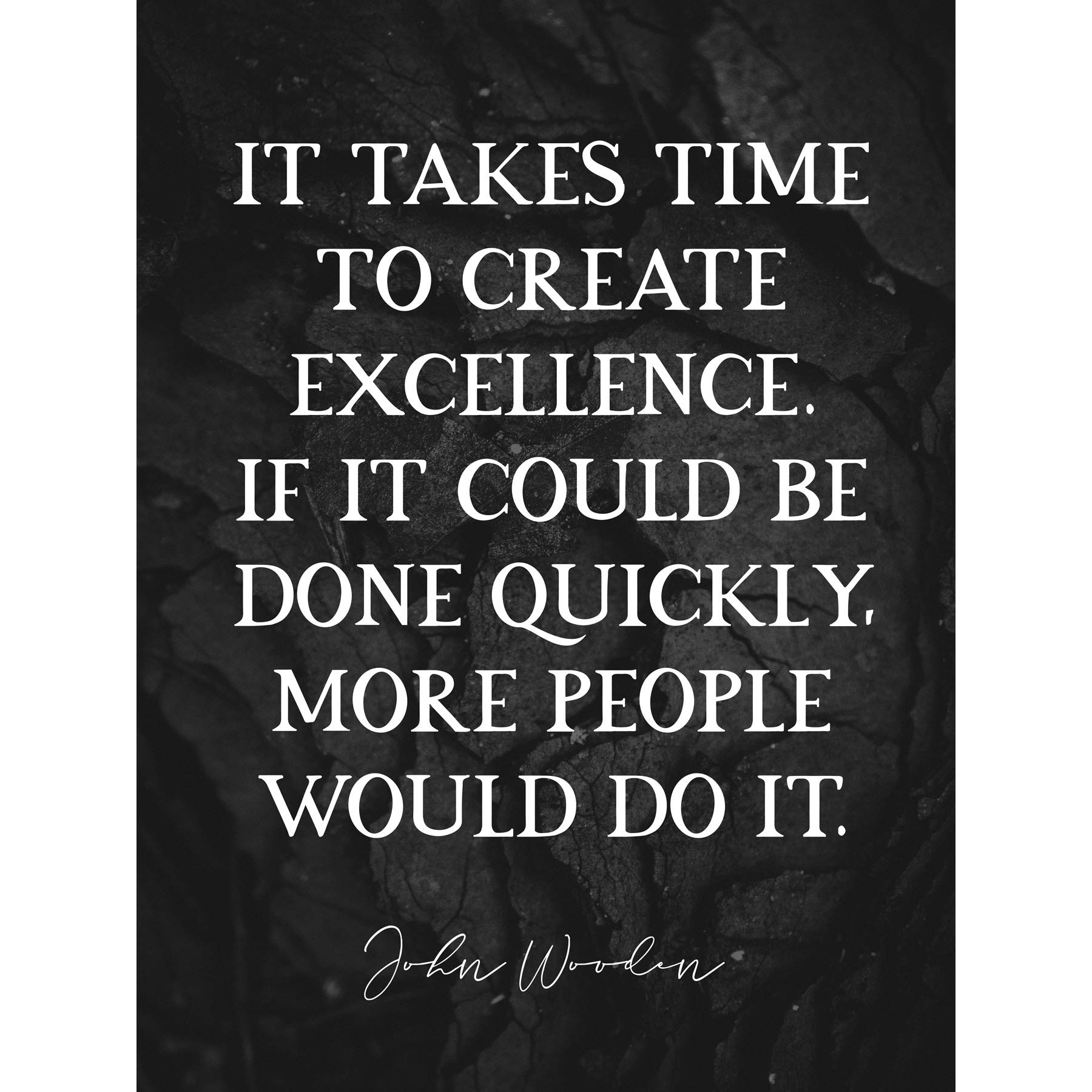 Artery8 Slate Quote John Wooden Excellence Basketball Coach Premium Wall Art Canvas Print 18X24 Inch