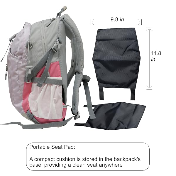 WGOOURS KIDS 18L EARLY SCHOOL AGE HIKING WATERPROOF OUTDOOR CAMPING TRAVEL BACKPACK, BREATHABLE PANEL & PICNIC MAT (MERMAID)