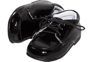 Tuxgear Baby Boy Black Formal Patent Dress Shoe, 4 Infant