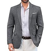 Vssjavun Mens Casual Blazer Sport Coat Lightweight Sport Jackets One Button Blazers Dark Grey Xx-Large