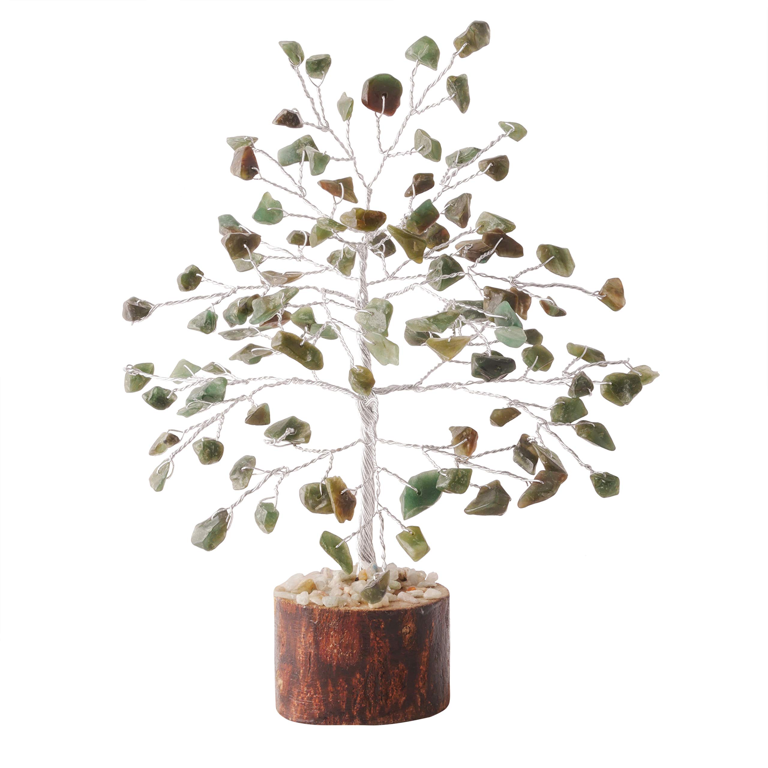 FASHIONZAADI Green Aventurine Chakra Tree of Life, Feng Shui Money Tree, Crystal Housewarming Gift for Good Luck and Spiritual Décor