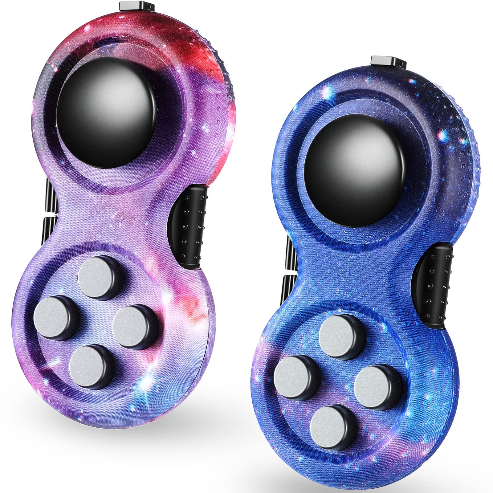Photo 1 of Skylety 2 Pcs Fidget Toys for Adults Controller Fidget Pad Stress Relief Cube Clicker Game Controller Sensory Educational Toy for Adhd Autism Relief Stress Anxiety(Starry Purple and Starry Blue Style)