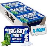 Big Sky Sugar Free Peppermint Candy, 50g Tin - 6 Count Display Tray