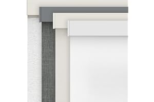 AOSKY Linen Roller Blinds Shades for Indoor Windows Pull Down Cordless Blackout Black Out Window Shade 20 Inch Blinds for Home White