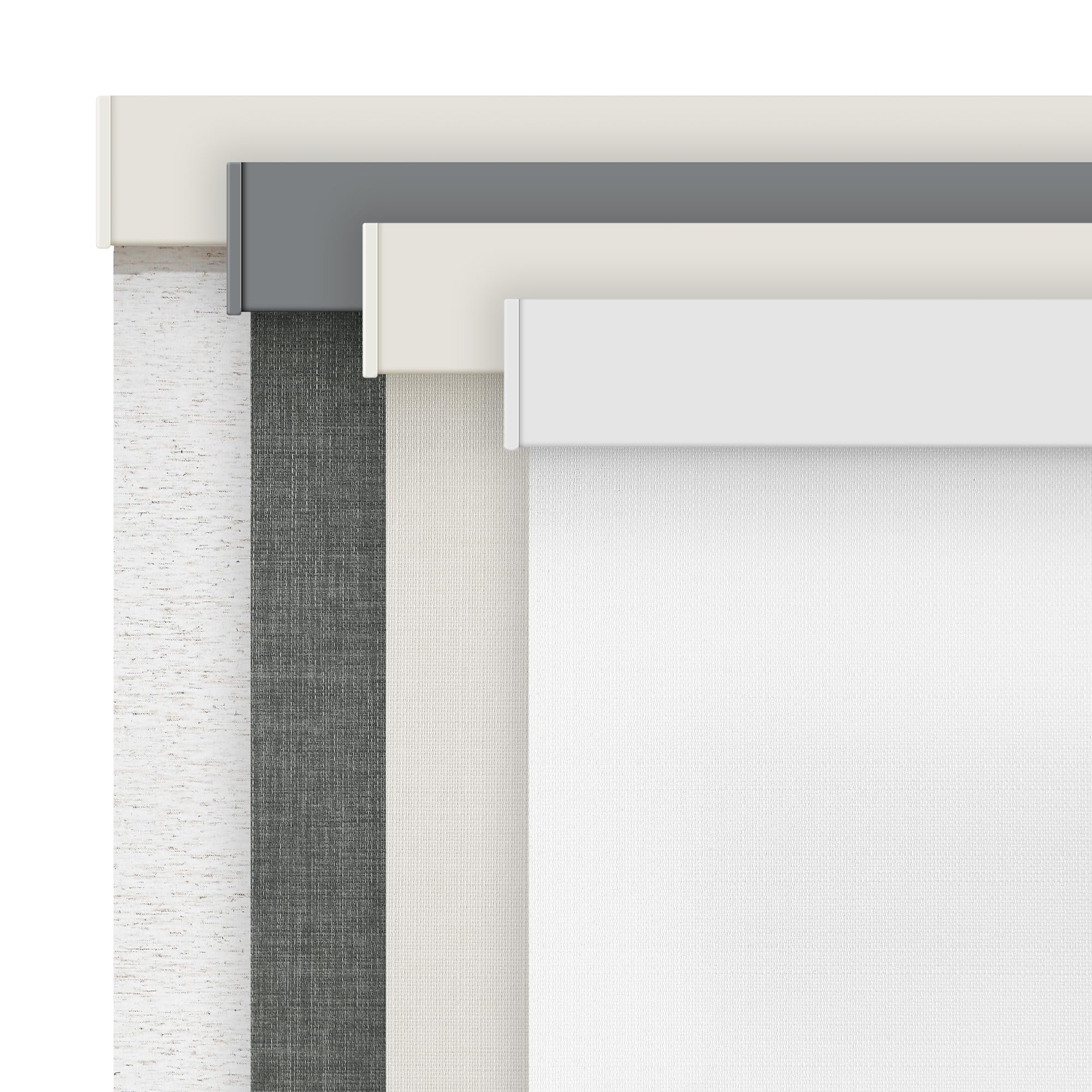 AOSKY Linen Roller Blinds Shades for Indoor Windows Pull Down Cordless Blackout Black Out Window Shade 33 Inch Blinds for Home White Image