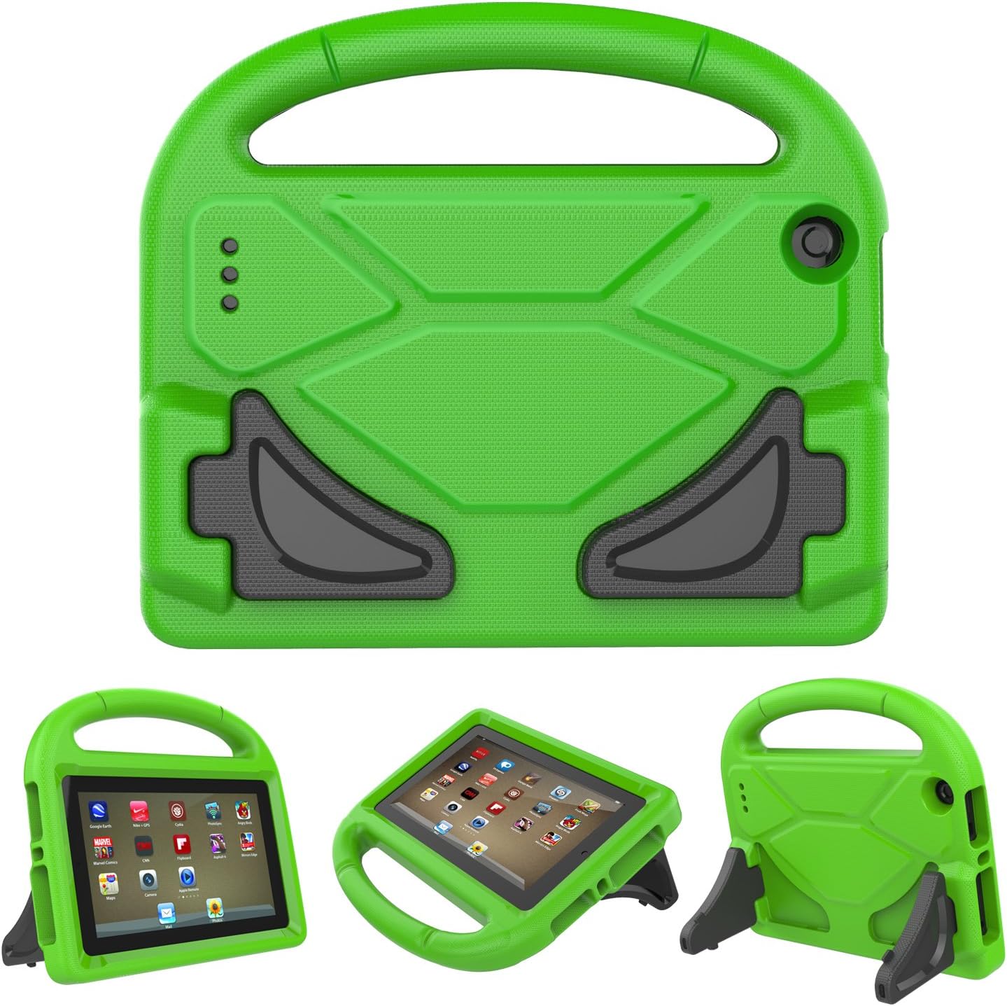 Kid-Proof Case for F i r e H D 8 2016/2017 Tablet - Roasan Lighteight Shockproof Handle Friendly Stand Kids Case for All-New F i r e H D 8 Display (F i r e H D 8 Case, Green)