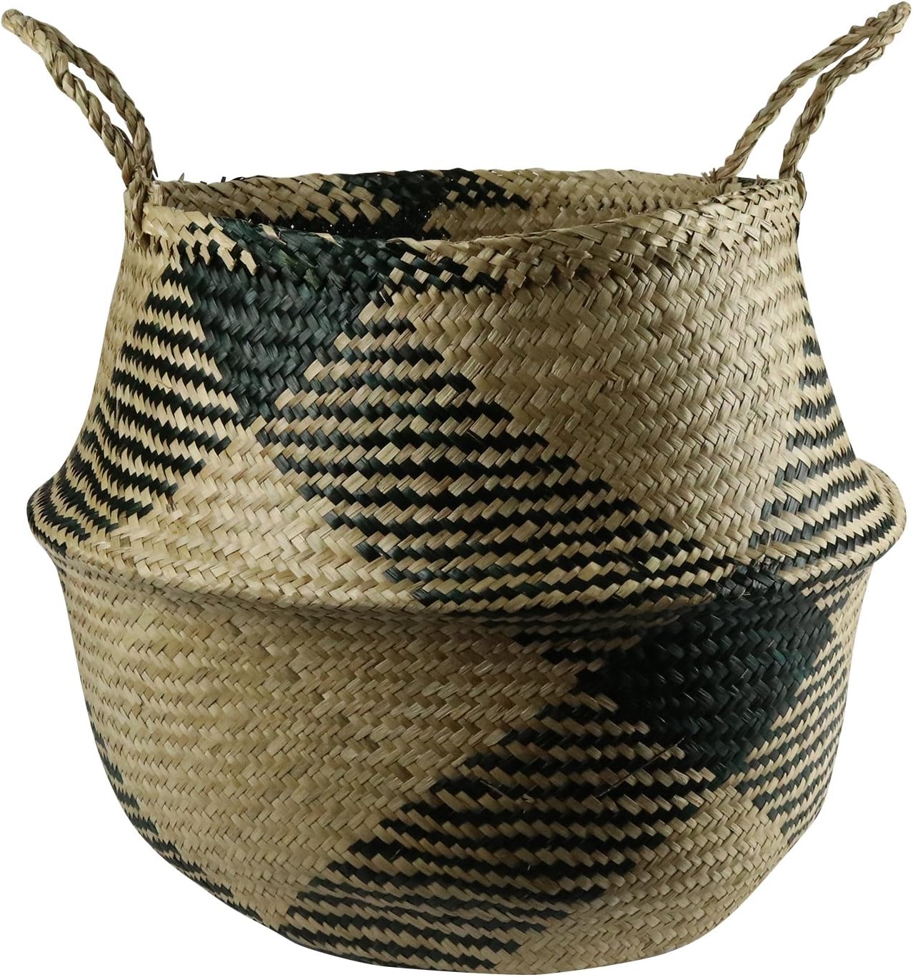 Kalea Eco- Friendly Large Seagrass Baskets in Gingham - Handmade from Natural Seagrass - Endless Practical Uses for Your Home and Built to Last