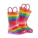 EUXTERPA Girls Glitter Light Up Waterproof Rain