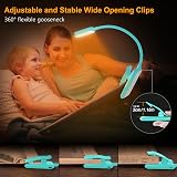 Gritin 16 LED Reading Light Clip On Book Lamp 3 Color Temperature Dimmable view 5
