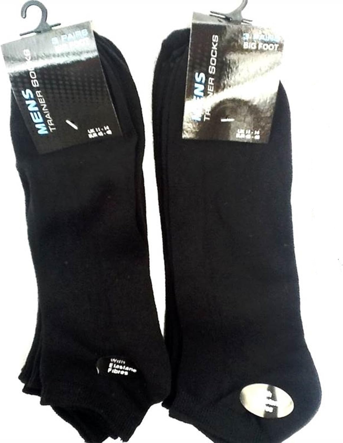 Mens Plus Size 1114 Trainer Socks Black Amazon.co.uk Clothing