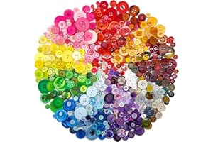 HAAWOOKY 500-700 PCS Assorted Mixed Color Resin Buttons 2 and 4 Holes Round Craft for Sewing DIY Crafts Children's Manual Button Painting,DIY Handmade Ornament