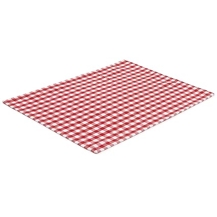 FILU Tischset 4 Stück Rot/Weiß kariert (Farbe und Design wählbar) 33 x 45 cm - hochwertig gefertigte Platzsets aus 100% Baumw