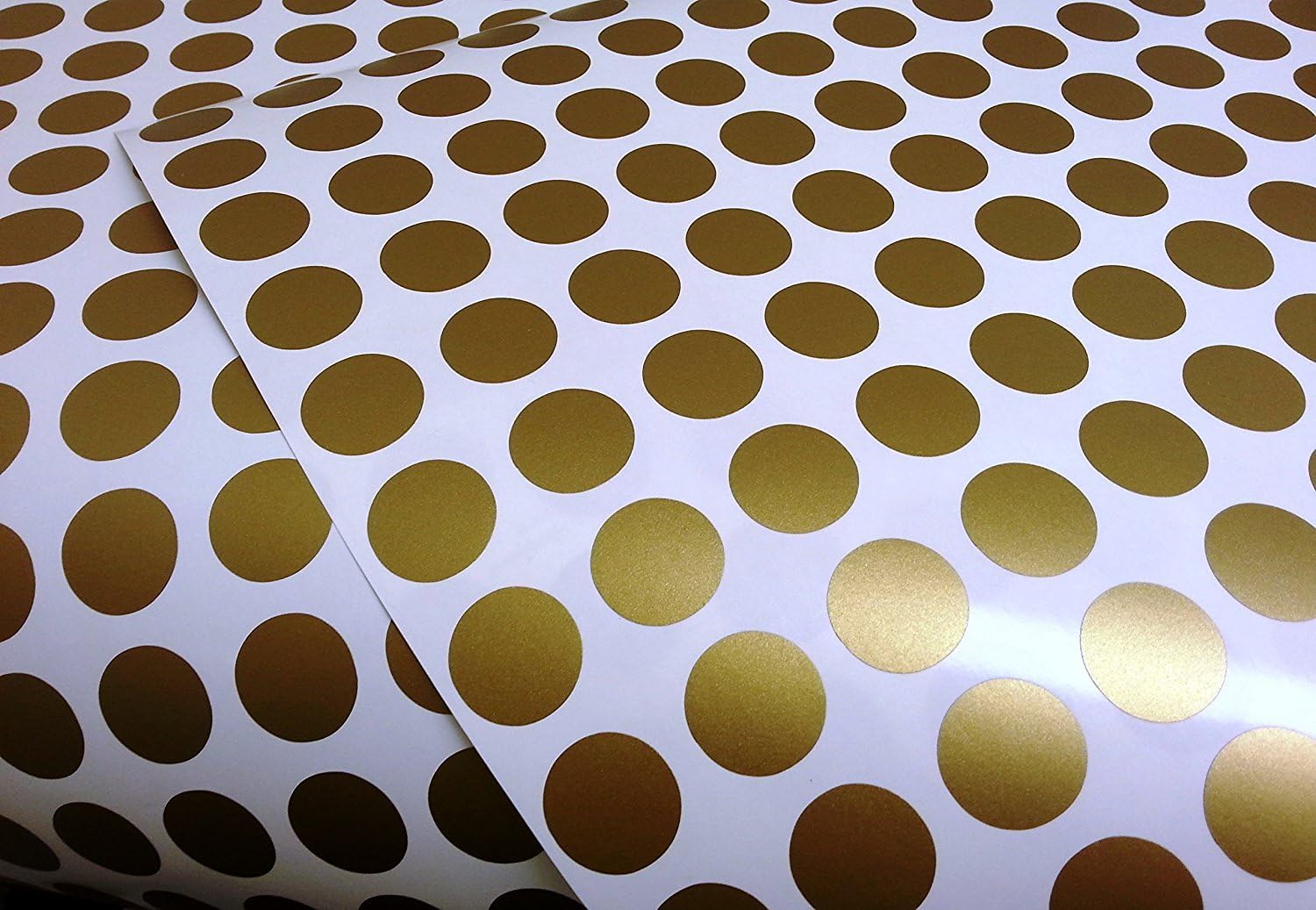 Gold Dots Wall Decal 216 Count, Peel & Stick Removable Stickers. Safe for Paint. Stylish Polka Dot Decor for Any Room Wall, Mirror, Door. Round 1.5" Vinyl Metallic Gold Circles
