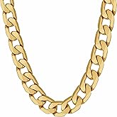 LIFETIME JEWELRY Beveled Gold Cuban Link Chain for Men & Women - 24k Real Gold Plated Necklace - Lifetime Replacement - Heavy Duty Clasp (3mm, 6mm & 9.5mm)