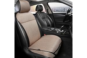 Auto Newer Summer Luxury Breathable Car Seat Cover Fit Four Seasons, Universal Front of Car Seat Cushions, Bottom Seat Covers of Full Wrapped Edge,Universal Fit for 95% Cars,SUV,Pickup(Beige,1PCS)