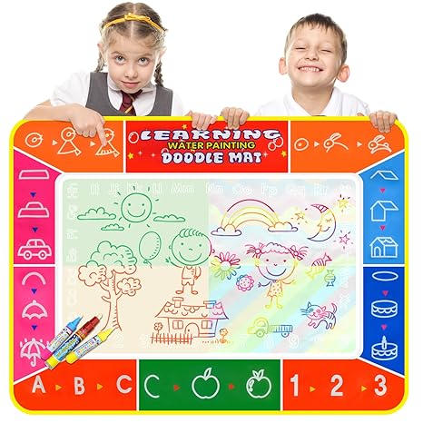 Color You Wasser Doodle Matte, Wasser Zeichnen Malmatte 100 x 70cm mit 3 Magic Stifte ,Wiederverwendbare Aqua Zeichnung Drawi