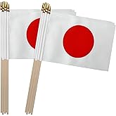 TSMD Japan Stick Flag Japanese Small Mini Hand Held Flags,5x8 Inch,12 Pack