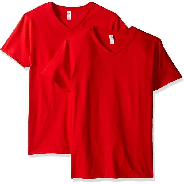 Hanes Men's Short Sleeve V-Neck T-Shirts - 3-Pack, 100% Cotton, Red Label