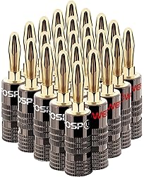 FosPower Banana Plugs 12 Pairs / 24 pcs, Closed