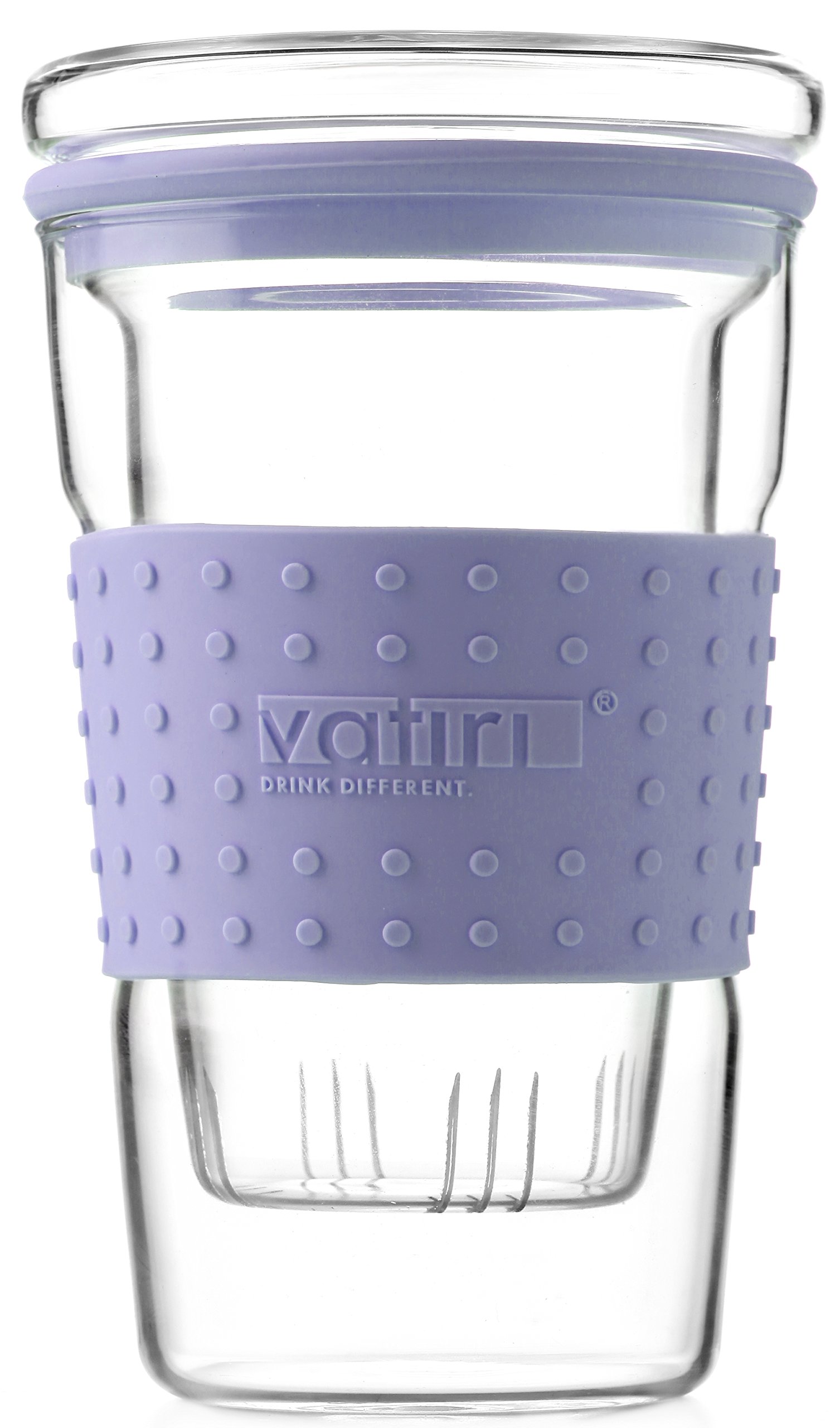 TEA SOUL Glass Infuser with Violet Holder, Multicoloured, 360 ml