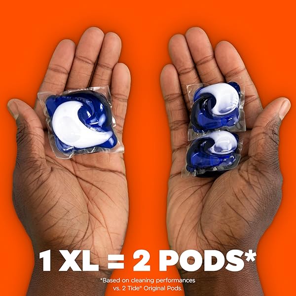 TIDE POWER PODS HYGIENIC CLEAN HEAVY DUTY LIQUID LAUNDRY DETERGENT PACS, FREE AND CLEAR OF DYES AND PERFUMES, FOR VISIBLE AND INVISIBLE DIRT, 45 COUNT, HE COMPATIBLE