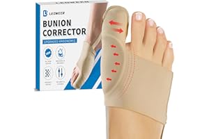 LEOWEER Bunion Pain Sleeve,Breathable Bunion Big Toe Sock with Anti-Slip Heel Grip,Extra Thick Gel Pads & Adjustable Straps for Hallux Valgus Comfort,4 Sizes for Men & Women.
