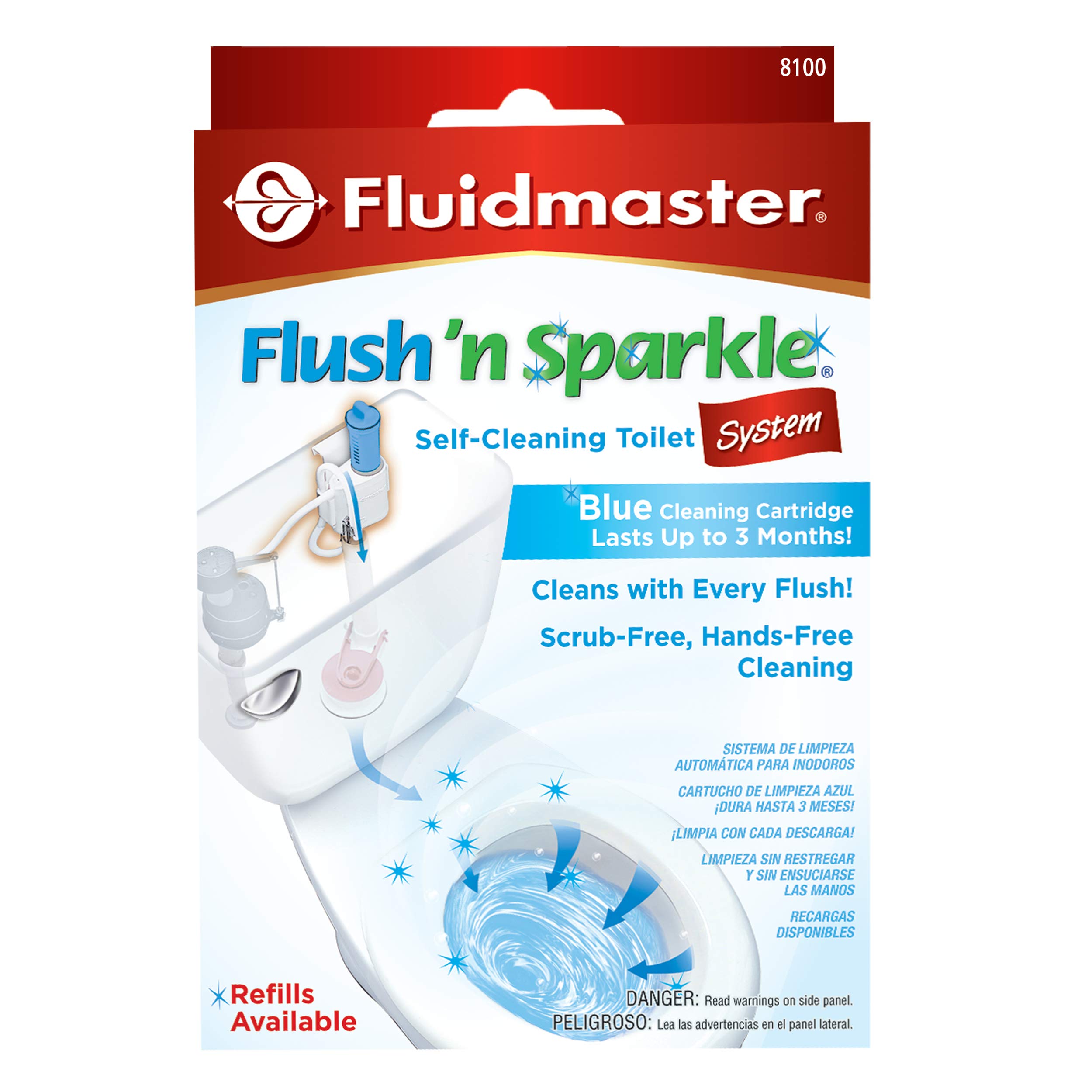 Fluidmaster 8100 Flush 'n Sparkle Automatic Toilet Bowl Cleaning System