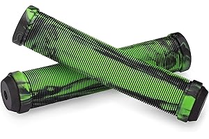 25NINE Ronin Grip Without Flange - Flangeless BMX Bike and Scooter Handlebar Grips with End Plugs - Multiple Color Options