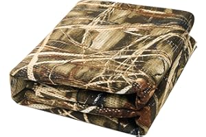 Senmortar Camo Netting, Camo Burlap 75D Camouflage Netting Quiet Mesh Net for Hunting Blinds Sunshade Camping Concealment Shooting Military Dry Grass Stands