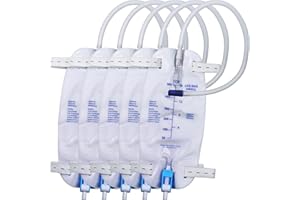 OPSTRA YEE 5 Pcs 500ml Leg Bag Urinary Drainage Bag with 18” Tubing – Portable & Wearable with Adjustable Straps Easy-Drain Anti Reflux & Leak-Proof, Blue