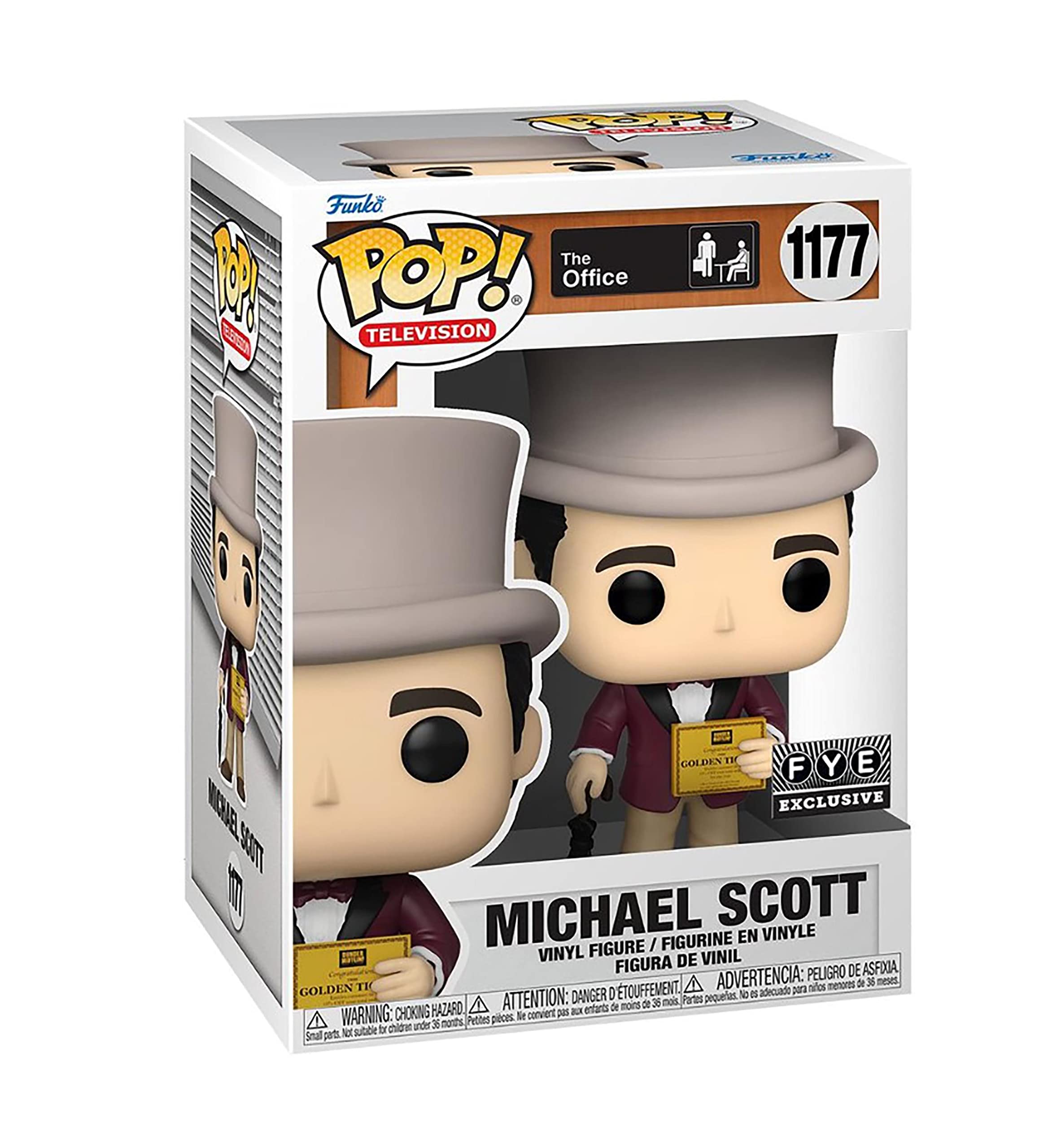 POP Funko 58220 The Office - Michael Scott with Golden Ticket (Special Edition) #1177, (FUN58220)