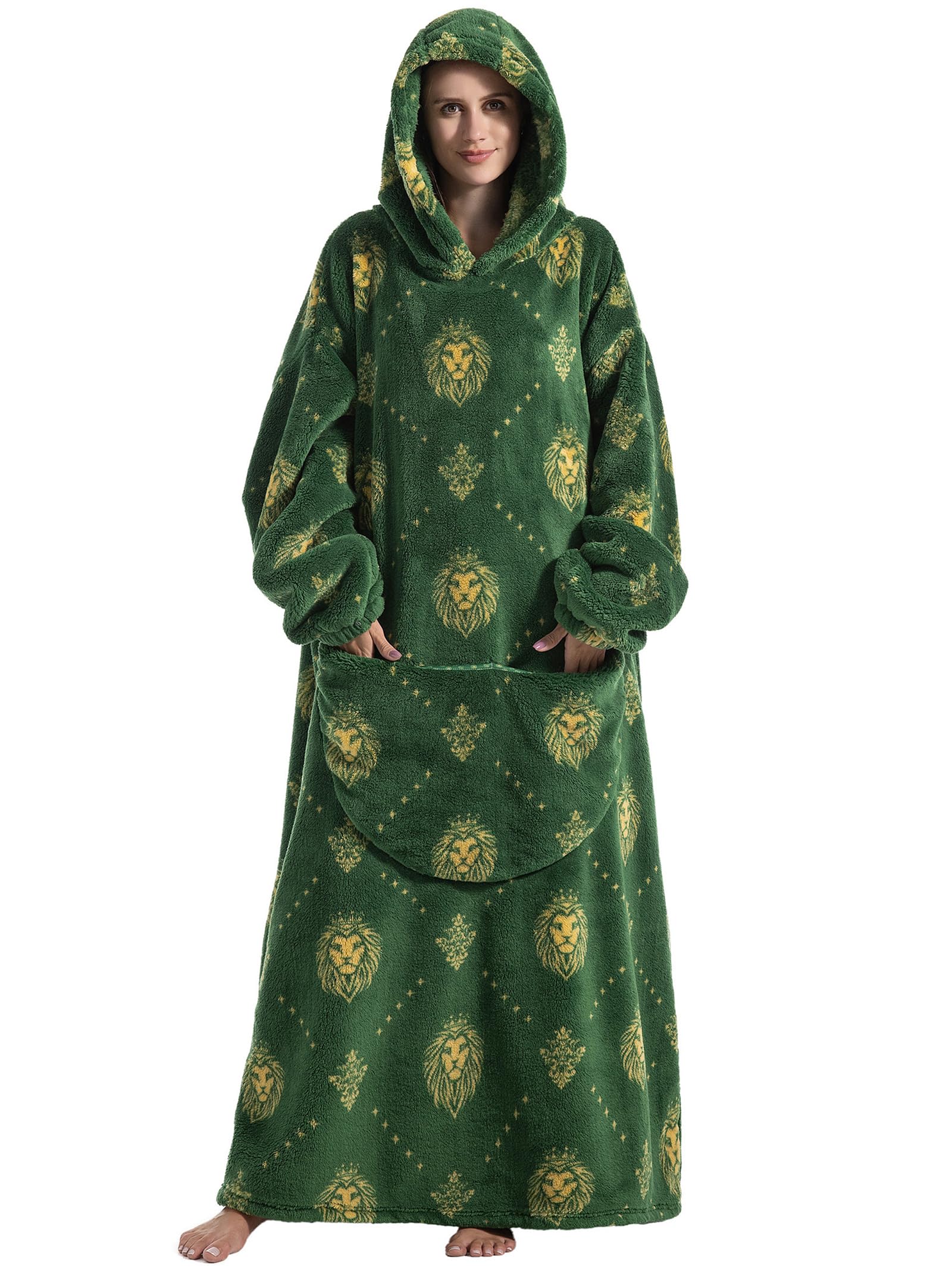 JOREAY Extra Long Blanket Hoodies for Women Men, Oversized Snuggle Fleece Wearable Fluffy Blanket, Giant Hooded Sweatshirts for Teen and Adult