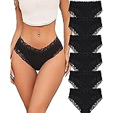 Knowyou Cotton Underwear for Women Cheeky Bikini Womens Underwear Pack Sexy Lace Wasit Hipster Brief Panties for Ladies
