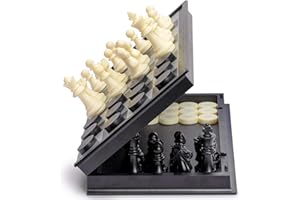 Yellow Mountain Imports 2 in 1 Travel Magnetic Chess and Checkers - 12.5"