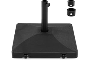 Giantex Rolling Fillable Patio Umbrella Base, 90 lbs Heavy Duty Umbrella Stand with 2 Wheels, Water & Sand Filled HDPE Base w