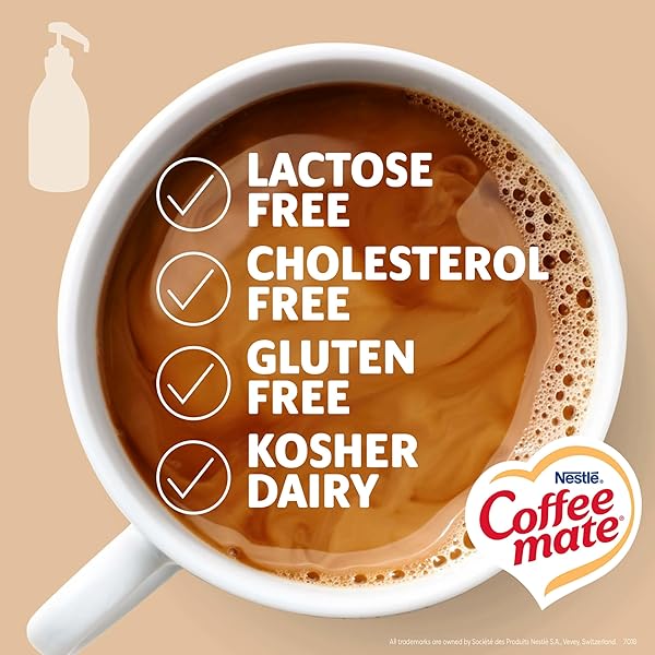 NESTLE COFFEE MATE COFFEE CREAMER, SWEETENED ORIGINAL, CONCENTRATED LIQUID PUMP BOTTLE, NON DAIRY, NO REFRIGERATION, 50.7 OZ