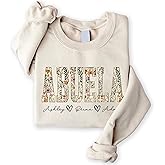 UrbanNEST Personalized Floral Applique Grandma Sweatshirt For Women, Custom Grandma Gifts from Grandkids, Christmas 2025