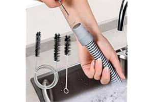 Flexible Drain Clog Remover Brush - Double Head - Black