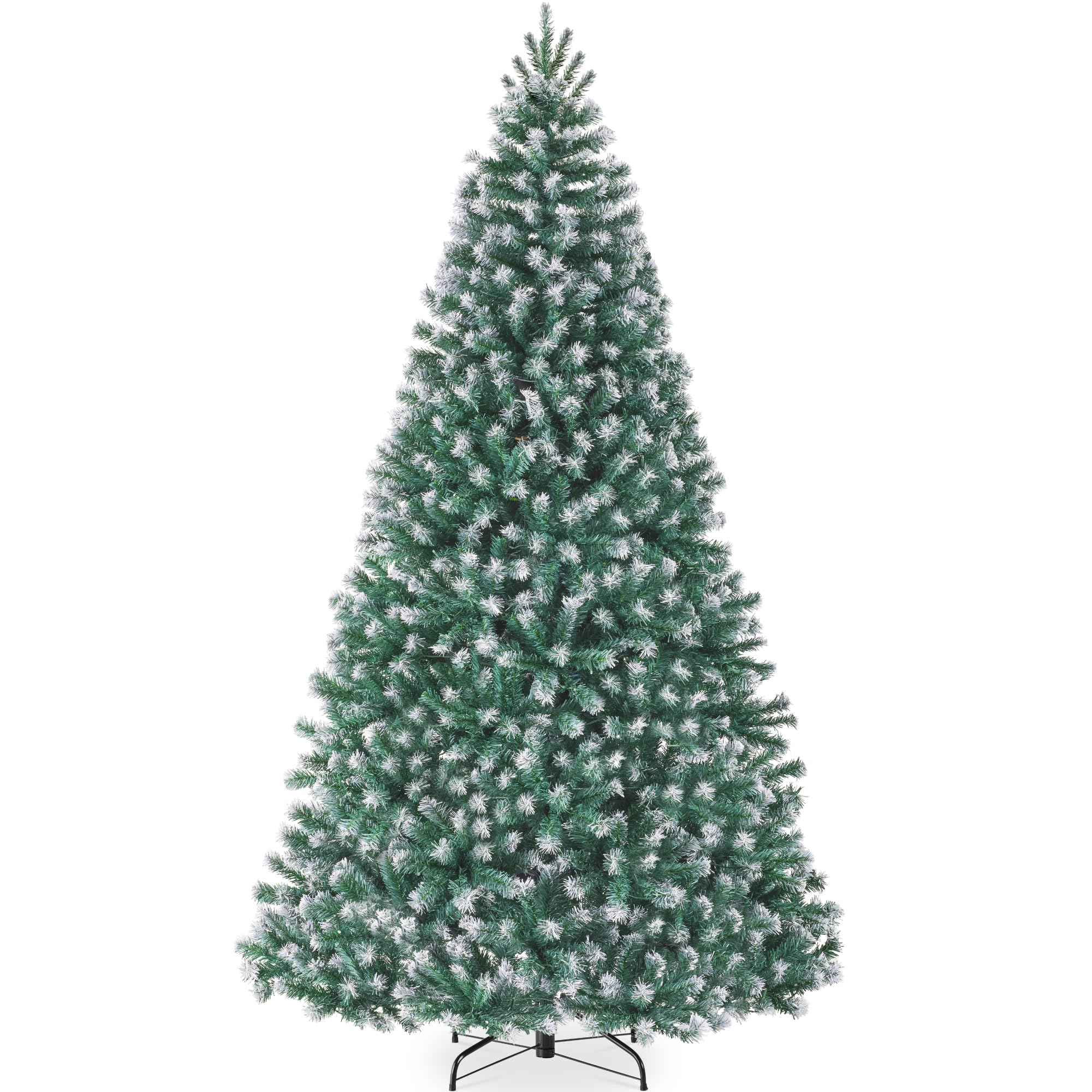 Best Choice Products Artificial Frosted Christmas Tree, 9ft Premium Unlit Realistic Spruce Holiday Décor w/Dense Branches, Metal Base – Blue Spruce Image