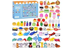 FUN LITTLE TOYS Erasers for Kids,72 PCS Cute Erasers for Kids, Fun Mini 3D Puzzle Take Apart Erasers Bulk,Desk Pets Classroom Prizes for Student,Back to School and End of Year Classroom Supplies for Kids