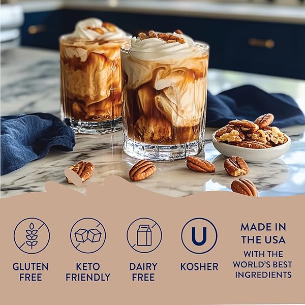 JORDAN’S SKINNY SYRUPS SUGAR FREE COFFEE SYRUP, MAPLE BOURBON PECAN FLAVOR DRINK MIX, ZERO CALORIE FLAVORING FOR CHAI LATTE, PROTEIN SHAKE, FOOD AND MORE, KETO FRIENDLY, 25.4 FL OZ, 1 PACK