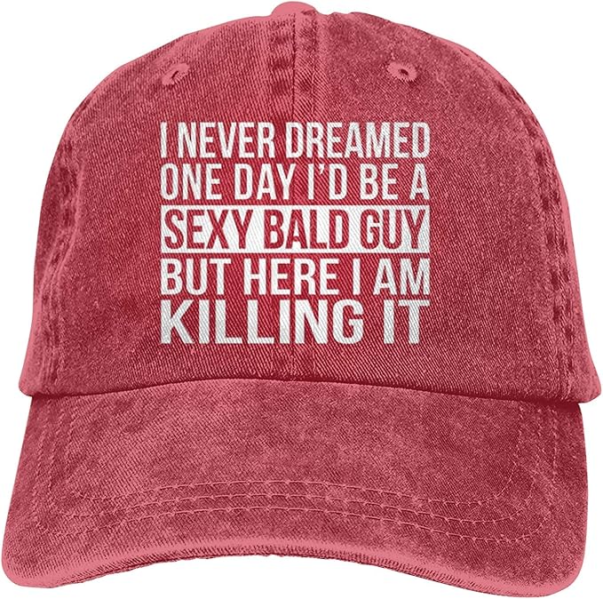 Sexy Bald Guy Funny Balding Head Man Baseball Cap Unisex Vintage Trucker Hat Adjustable Cowboy