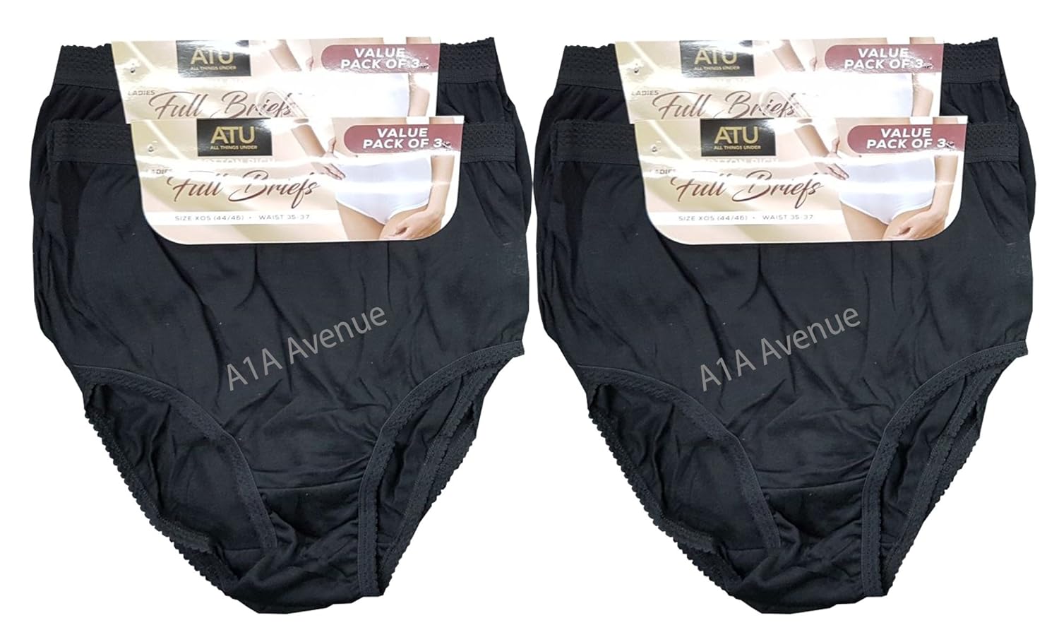 6 Pack Ladies Briefs Maxi, 100 Cotton Full Comfort Fit Underwear