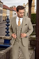 Aowdoy Men's Suits 3 Piece Slim Fit Tuxedo Suit One