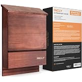 INCLY Bat House for Outdoors 15"x9.2"x3.2" Shelter Box kit Double Chamber Dark Natural Cedar Wood, Pre-Finished Easy to Install