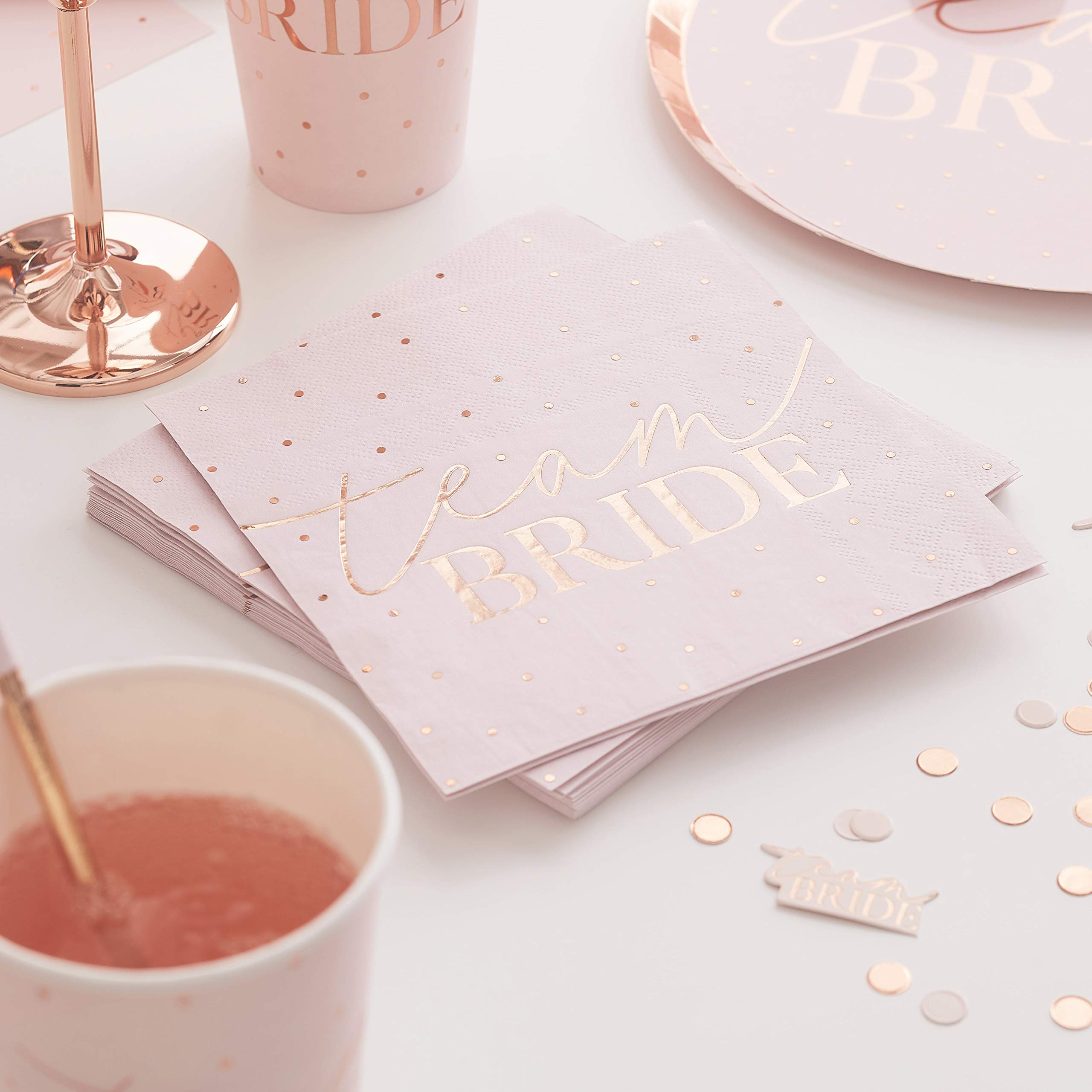 Ginger Ray Rose Gold Foiled Hen Party Napkins - Hen Party