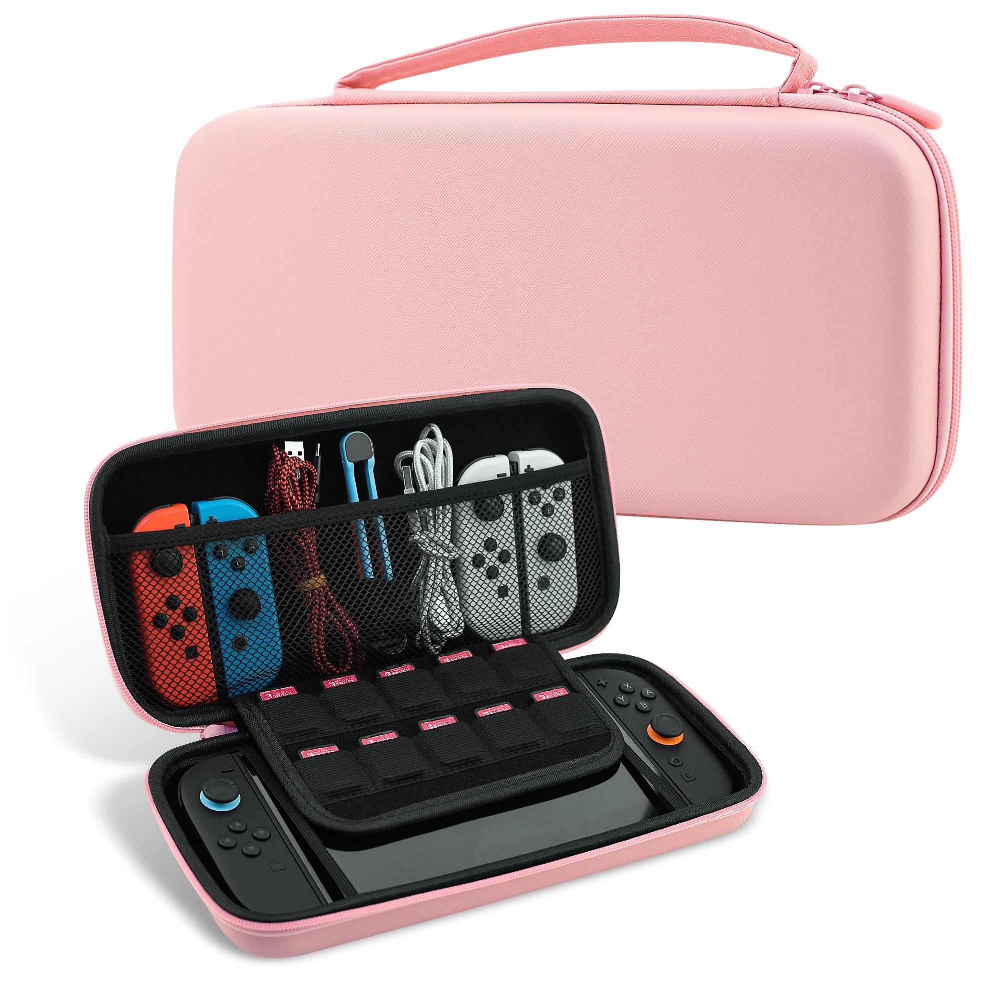 Photo 1 of FANPL Pink Case for Nintendo Switch 2 (2025) Accessories, Portable Hard Travel Cover with 10 Game Card Slots