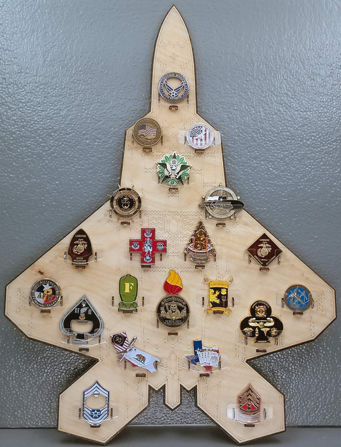 Fighters Challenge Coin Display Wall Mounted choose 1